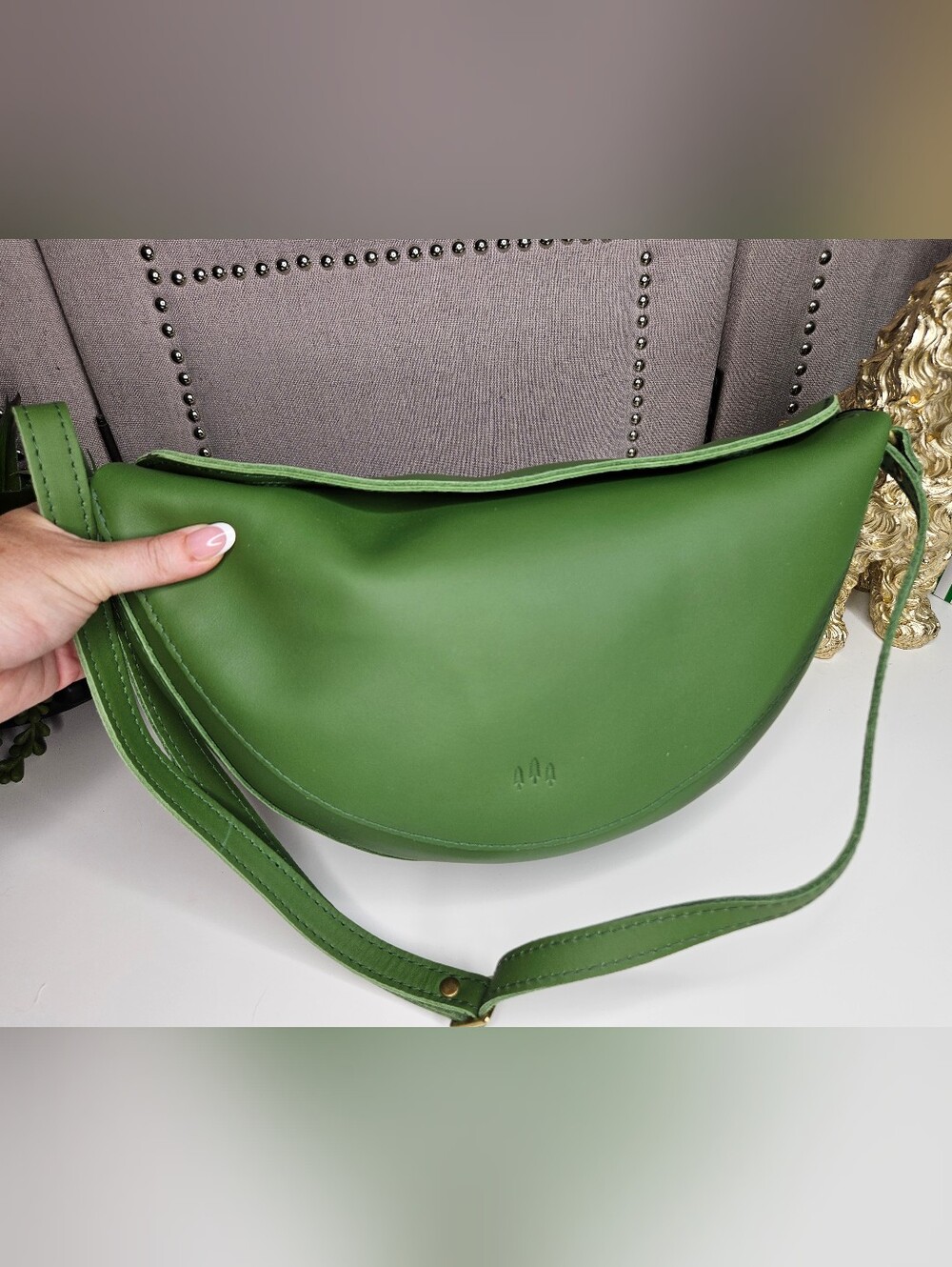 Portland Leather Goods Large Cactus Green Koala Sling Bag